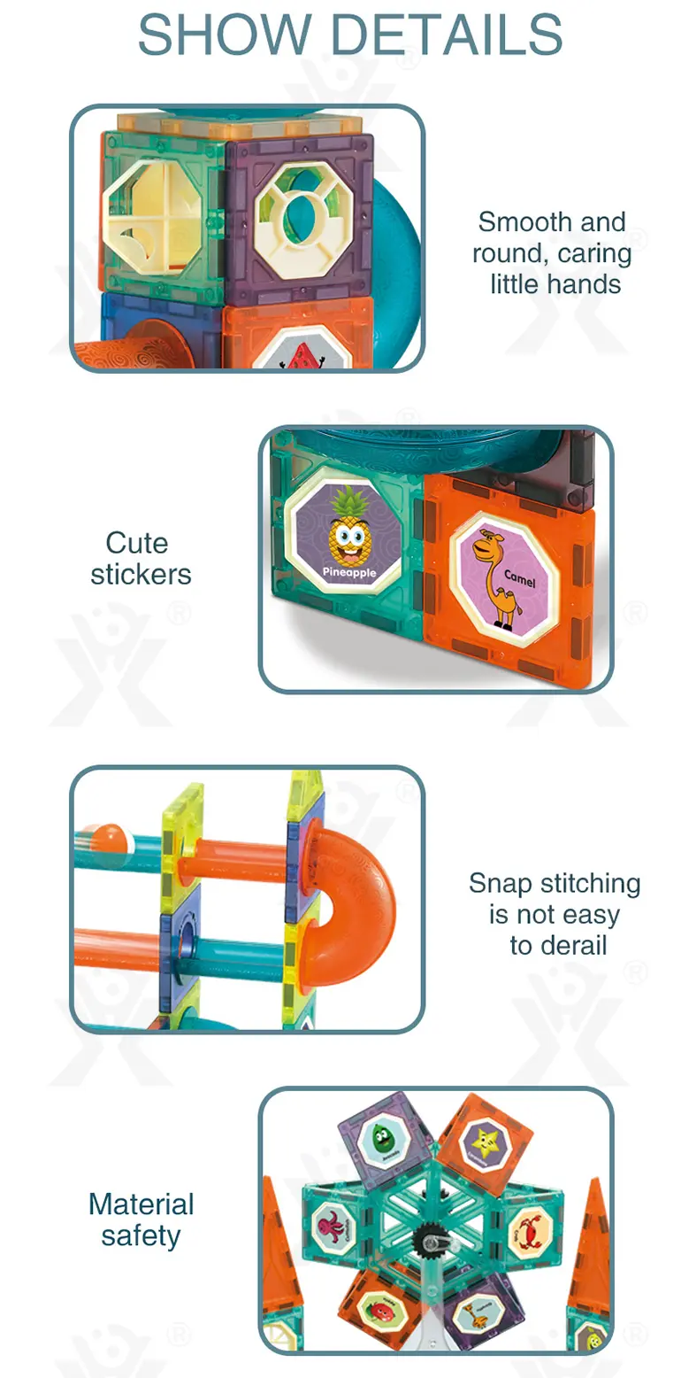 Magnetic Tiles Marble Run, 3D Magnetic Building Blocks Set Race Track Toy for Kids · TV10090 · detail image 7 of 9