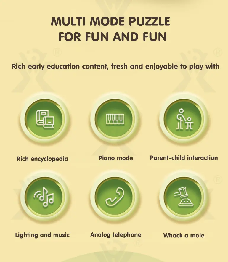 Cartoon Baby Interactive Music Light Keyboard Telephone Toy · TV10115 · detail image 2 of 10