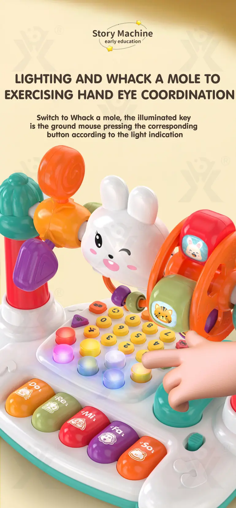 Cartoon Baby Interactive Music Light Keyboard Telephone Toy · TV10115 · detail image 7 of 10