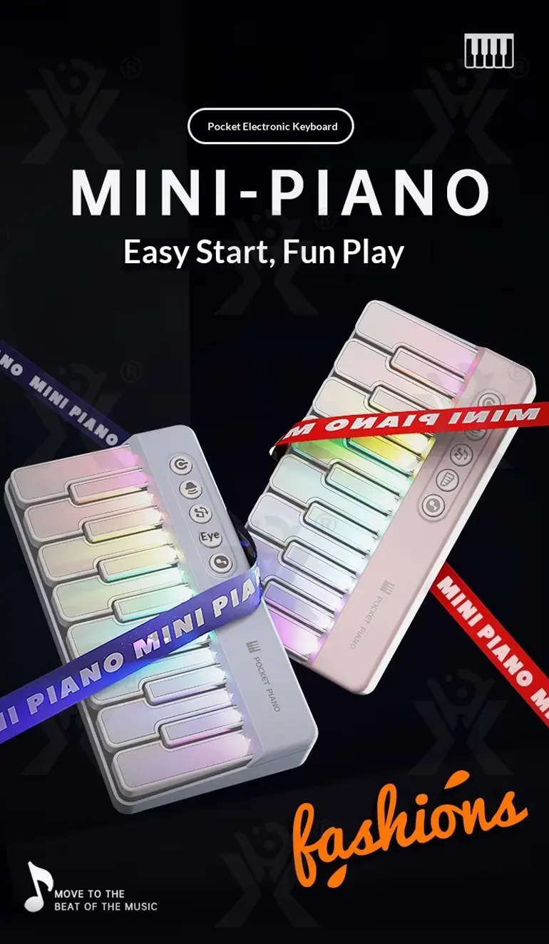 15 Key Kids Tasche Klavier Spielzeug LED Leichtes Musikinstrument·TV10099·Detailaufnahme 1 von 8