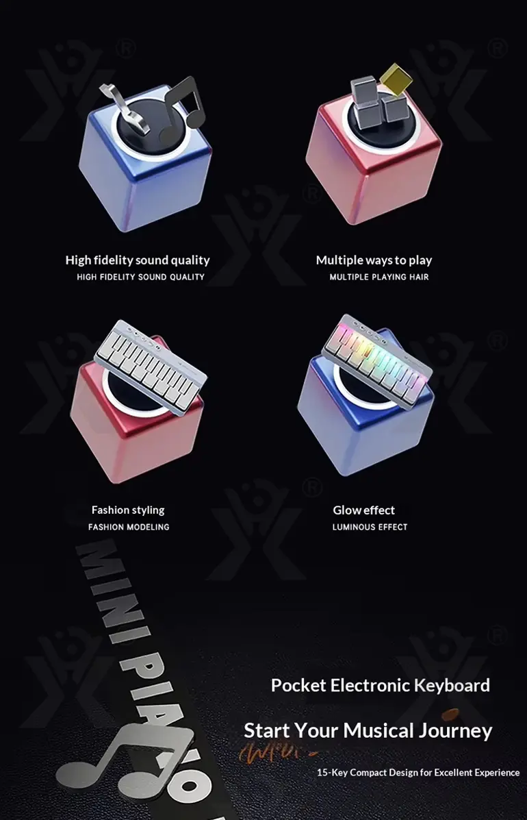 15 Key Kids Tasche Klavier Spielzeug LED Leichtes Musikinstrument·TV10099·Detailaufnahme 2 von 8