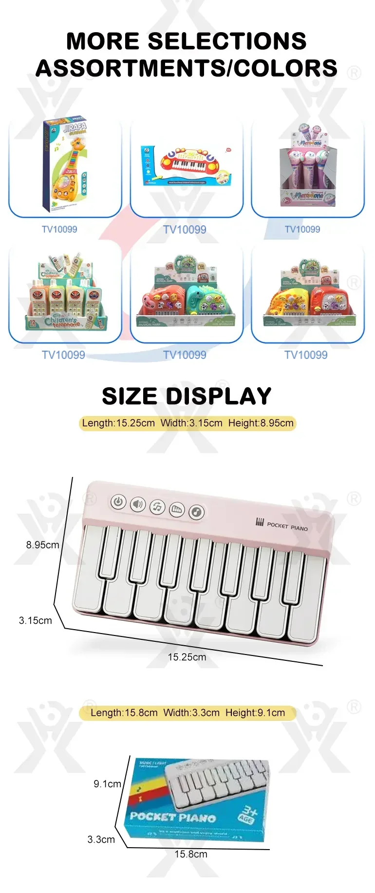 15 Key Kids Tasche Klavier Spielzeug LED Leichtes Musikinstrument·TV10099·Detailaufnahme 8 von 8