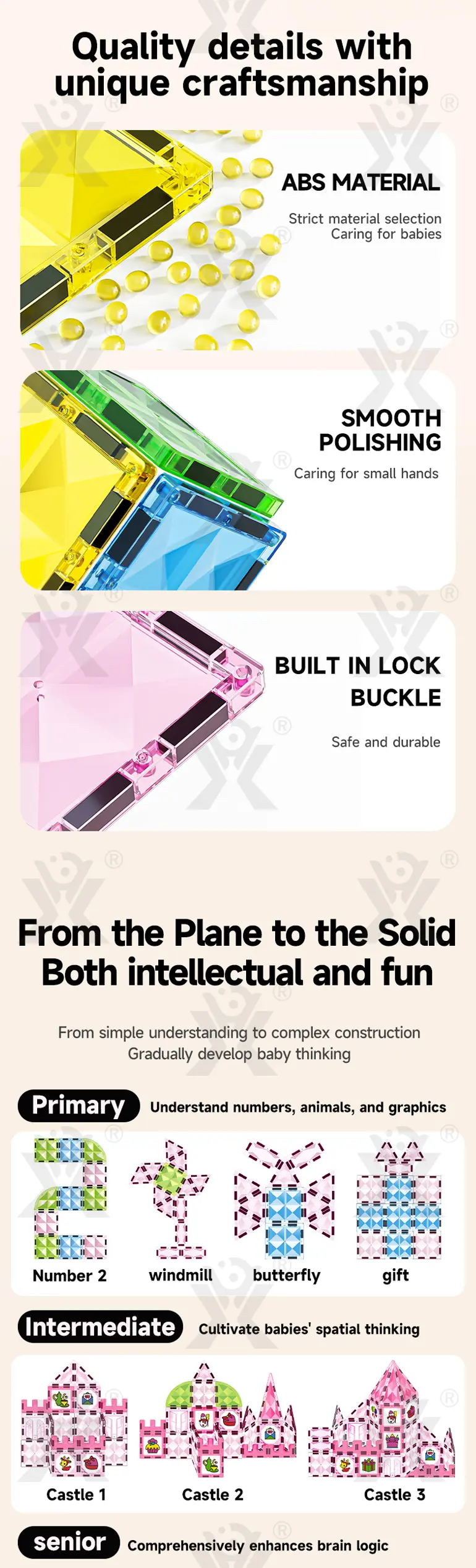 Pink Princess Castle Magnetic Tiles Building Blocks · TV10100 · detail image 5 of 7