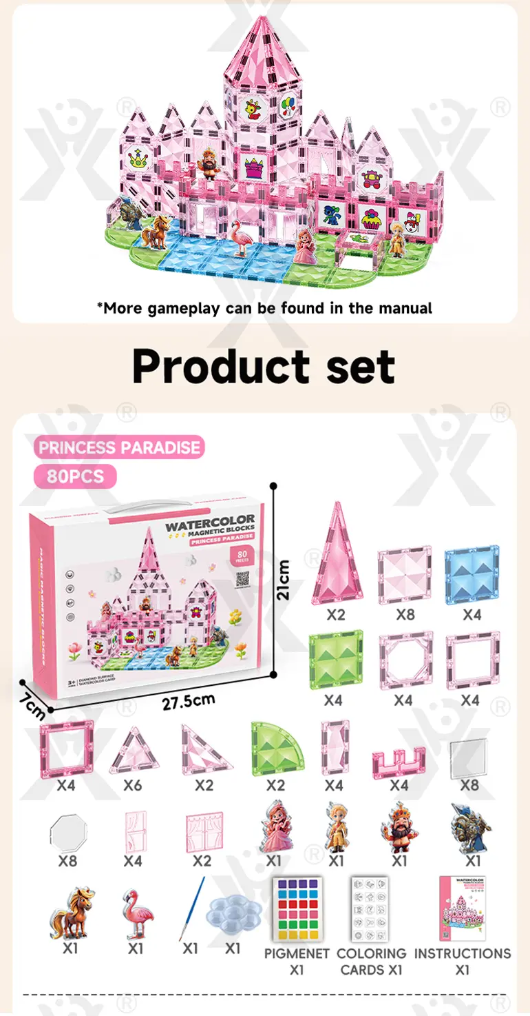 Pink Princess Castle Magnetic Tiles Building Blocks · TV10100 · detail image 6 of 7