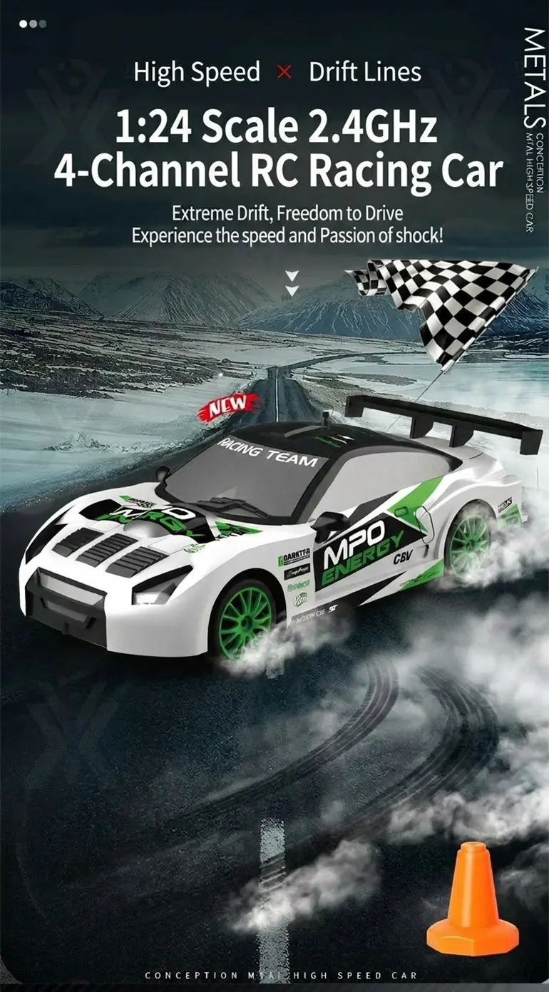 RC Drift Car, 1:24 Scale, 2.4GHz, 4WD · TV10072 · detail image 1 of 12