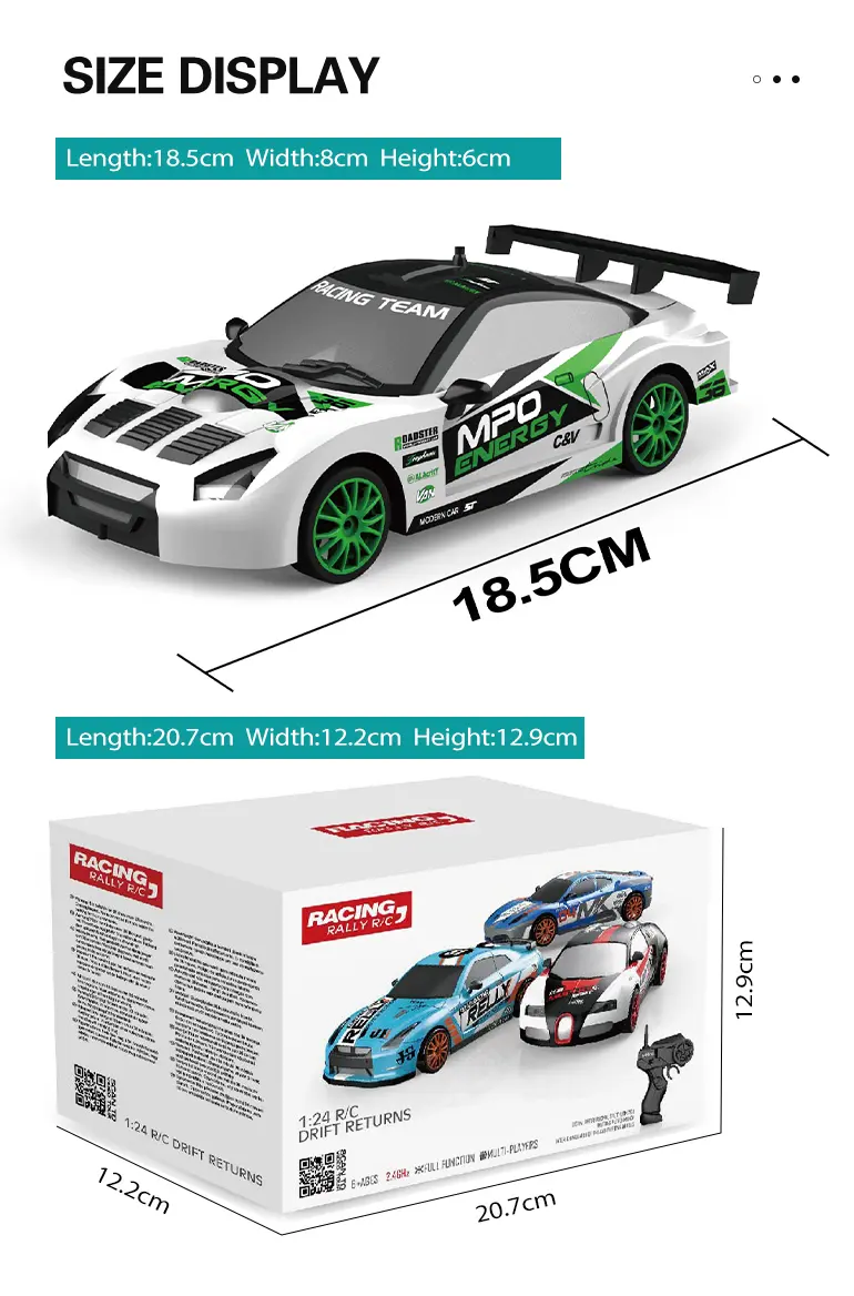 RC Drift Car, 1:24 Scale, 2.4GHz, 4WD · TV10072 · detail image 12 of 12