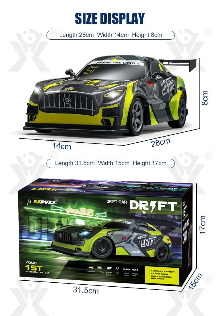 1:16 RC Drift Car, 4WD RC High-Speed Drift Car for Kids, with LED Lights · TV10089 · detail image 8 of 8