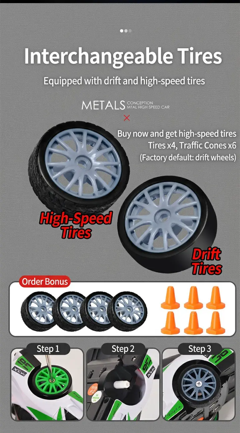 RC Drift Car, 1:24 Scale, 2.4GHz, 4WD · TV10072 · detail image 9 of 12