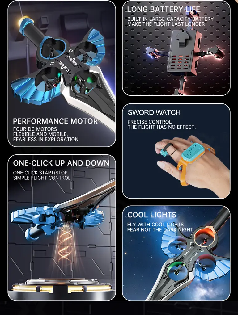 Gesture-Controlled Levitating RC Flying Sword Toy-RC Toys Wholesale Suppliers · TV10110 · detail image 2 of 12