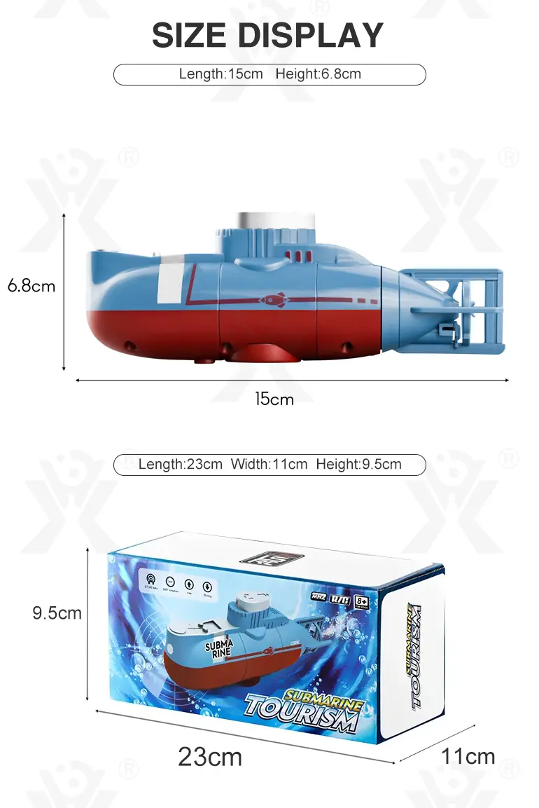 RC Submarine Toy Remote Control Boat, Underwater Diving Waterproof RC Toy Submarine · TV10097 · detail image 9 of 9
