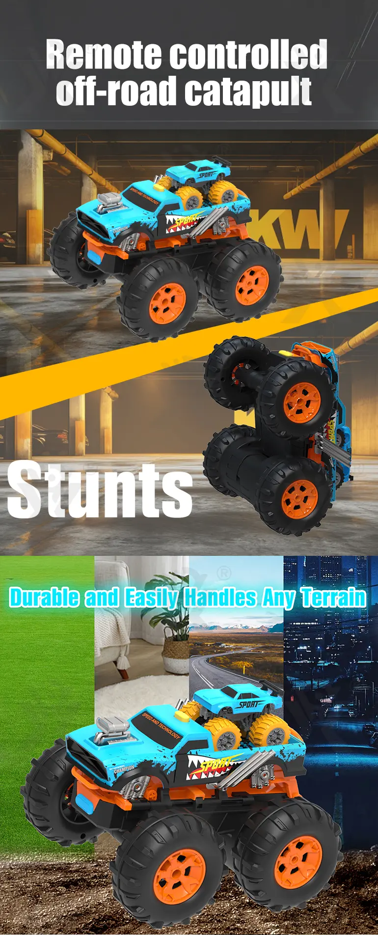 2-in-1 Remote Control Catapult Car with Transform Launcher Track · TV10109 · detail image 1 of 4