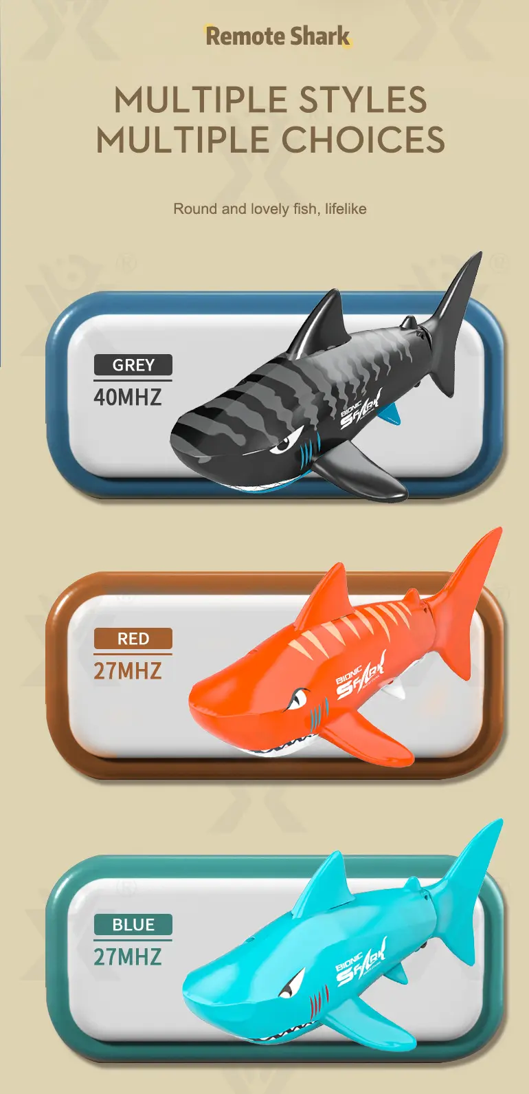 Electric Waterproof Remote Control Shark, Infrared-Controlled Water Toy- RC Shark Toy · TV10096 · detail image 11 of 13