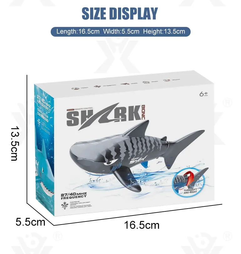 Electric Waterproof Remote Control Shark, Infrared-Controlled Water Toy- RC Shark Toy · TV10096 · detail image 13 of 13