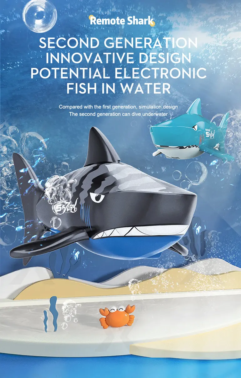 Electric Waterproof Remote Control Shark, Infrared-Controlled Water Toy- RC Shark Toy · TV10096 · detail image 3 of 13
