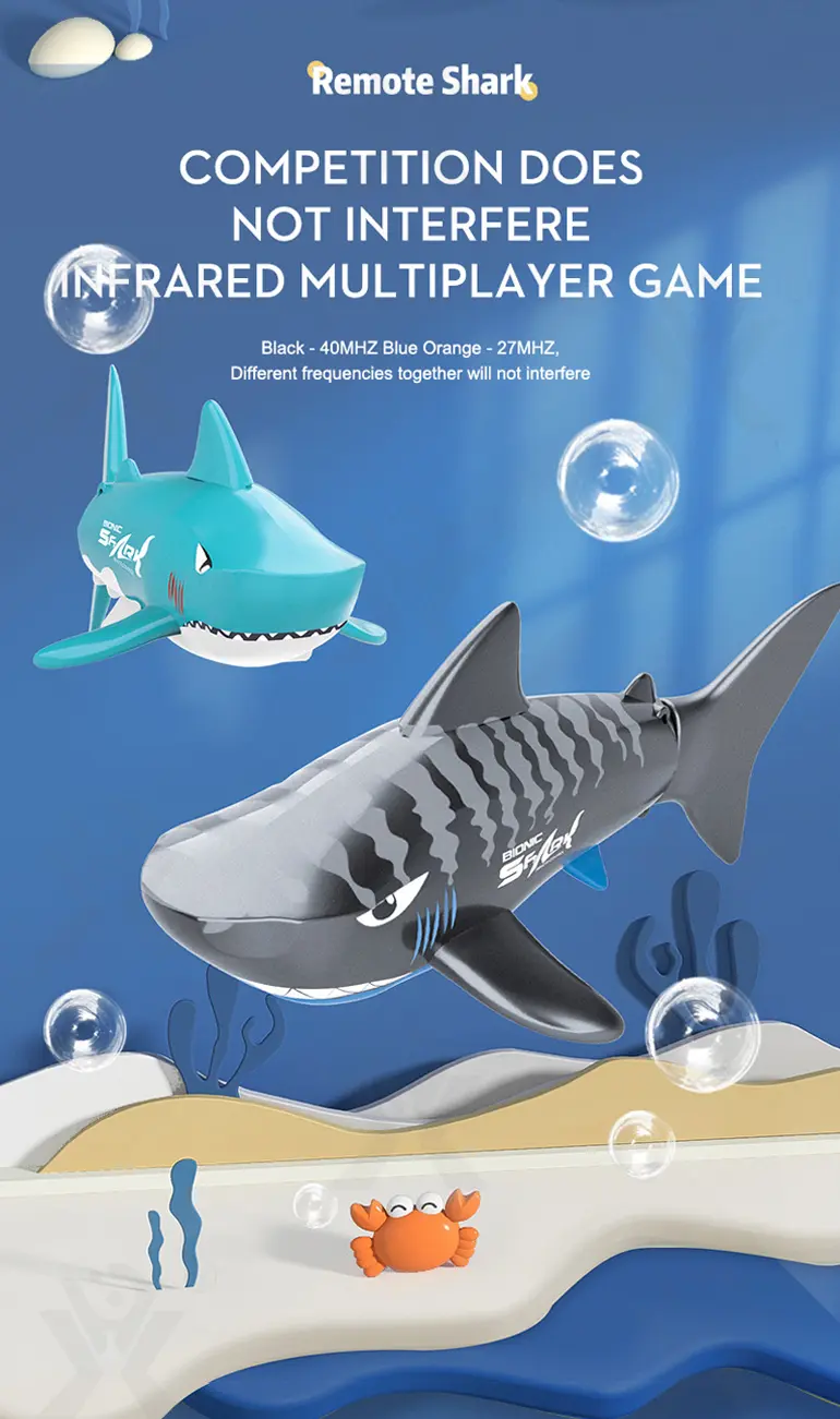 Electric Waterproof Remote Control Shark, Infrared-Controlled Water Toy- RC Shark Toy · TV10096 · detail image 5 of 13