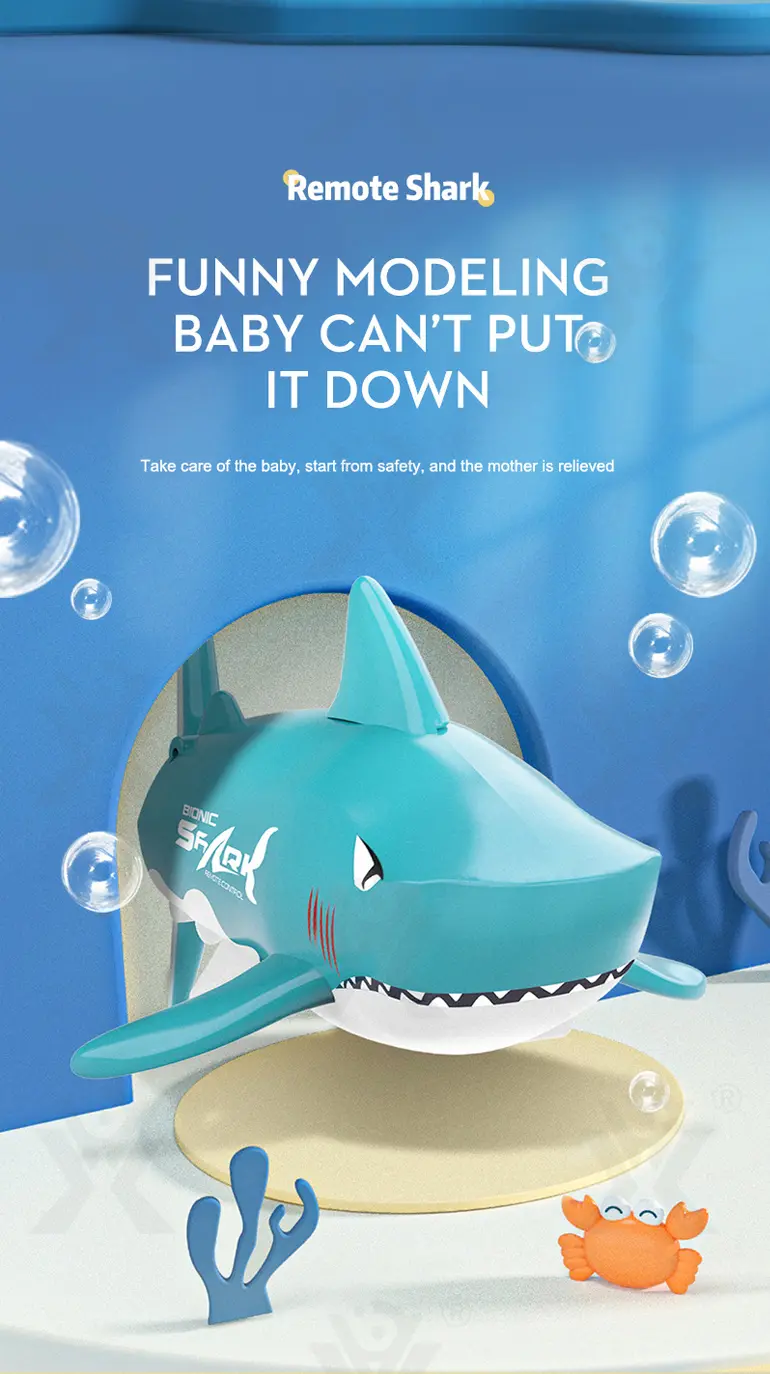 Electric Waterproof Remote Control Shark, Infrared-Controlled Water Toy- RC Shark Toy · TV10096 · detail image 8 of 13