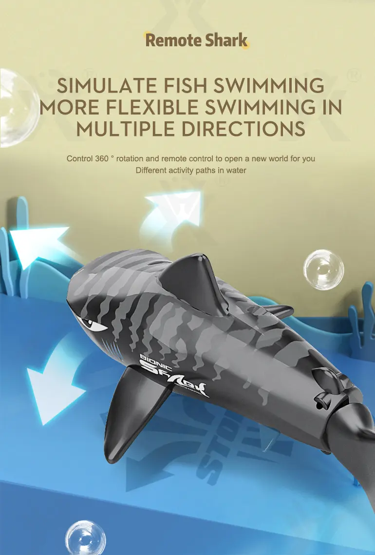 Electric Waterproof Remote Control Shark, Infrared-Controlled Water Toy- RC Shark Toy · TV10096 · detail image 9 of 13