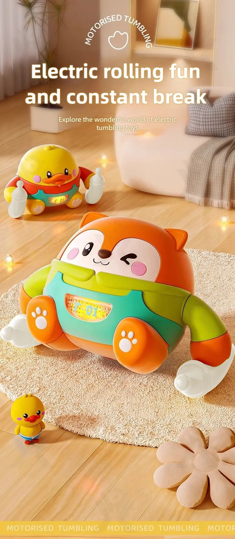Tumbling Pet Crawling Toy with Lights, Music & Voice Sensor · TV10106 · detail image 1 of 8