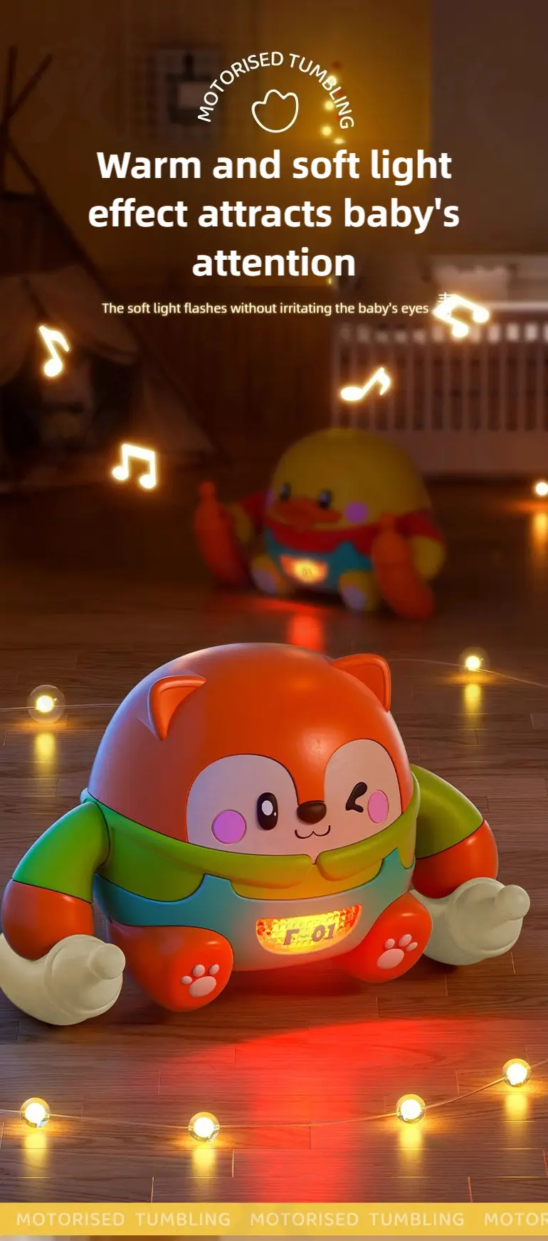 Tumbling Pet Crawling Toy with Lights, Music & Voice Sensor · TV10106 · detail image 4 of 8