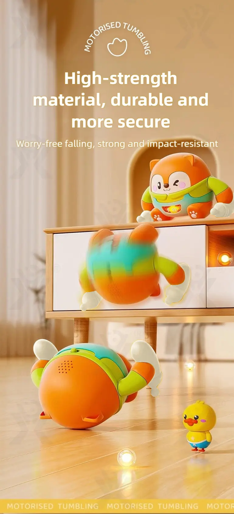 Tumbling Pet Crawling Toy with Lights, Music & Voice Sensor · TV10106 · detail image 5 of 8