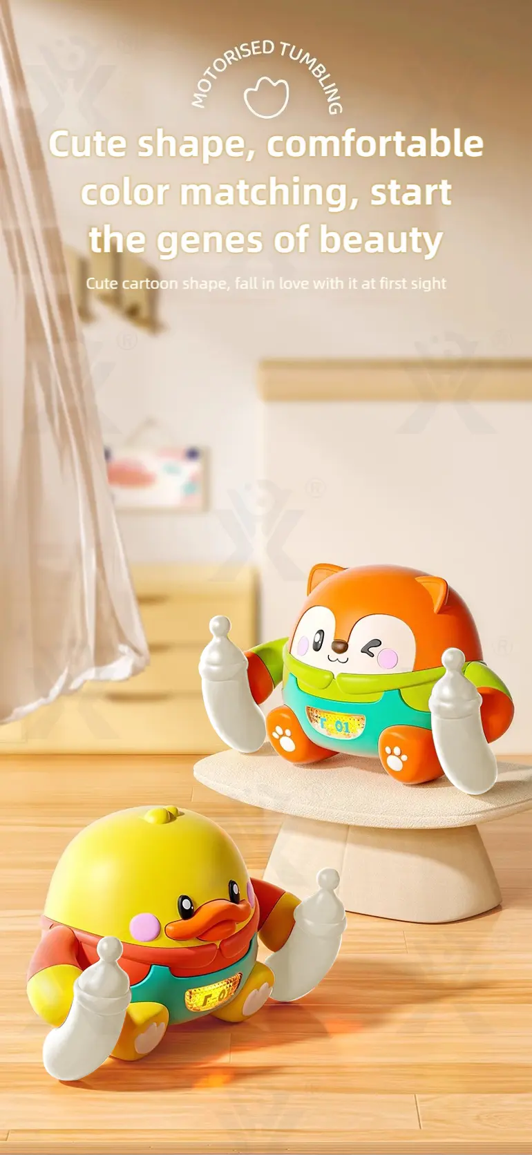 Tumbling Pet Crawling Toy with Lights, Music & Voice Sensor · TV10106 · detail image 6 of 8