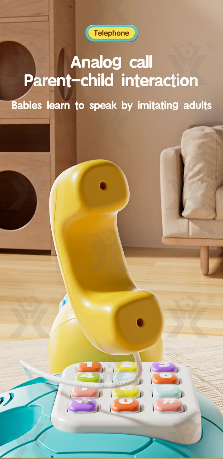 Cartoon Turtle Pull String Phone Toy · TV10068 · detail image 2 of 8