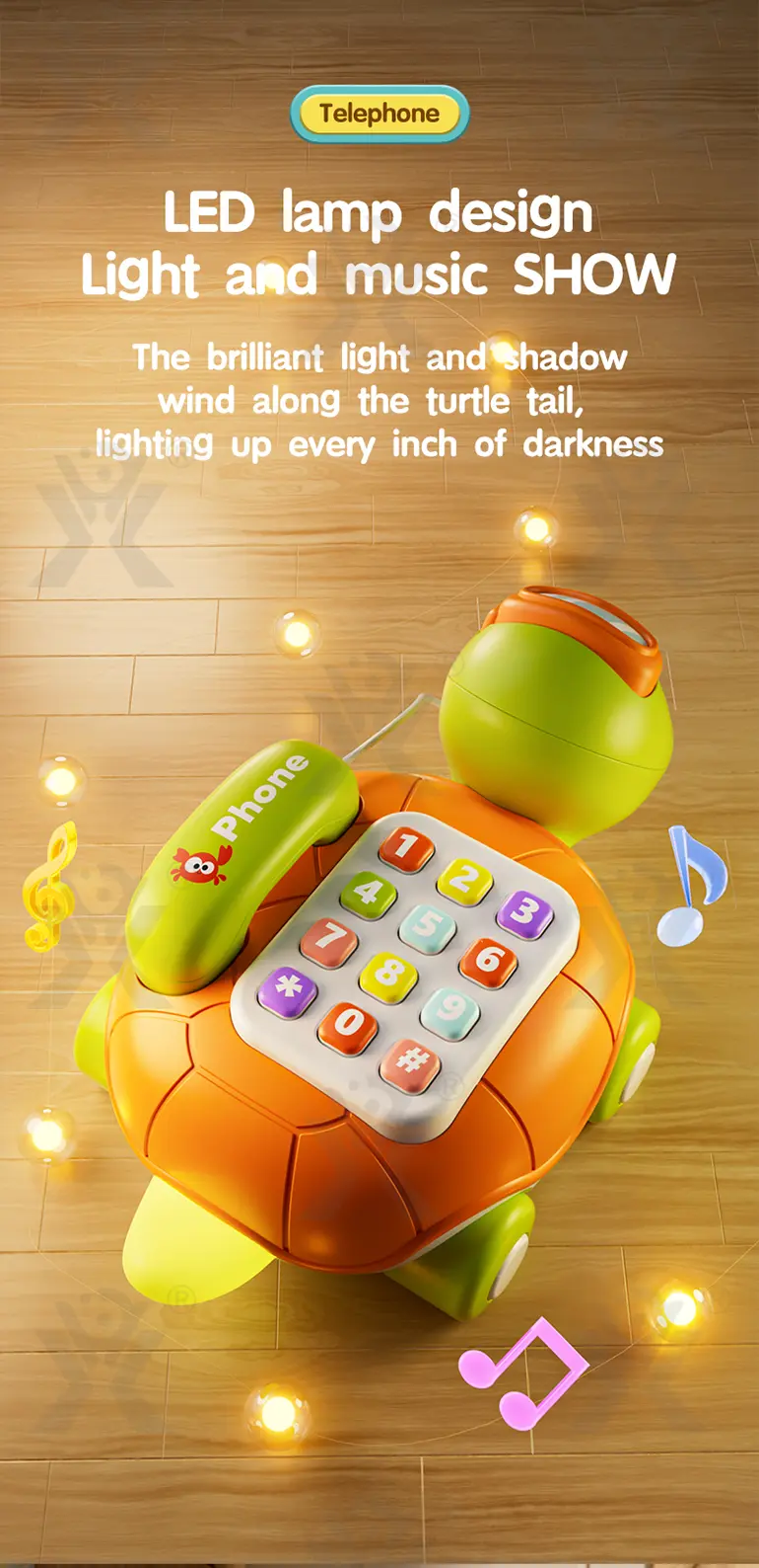 Cartoon Turtle Pull String Phone Toy · TV10068 · detail image 4 of 8