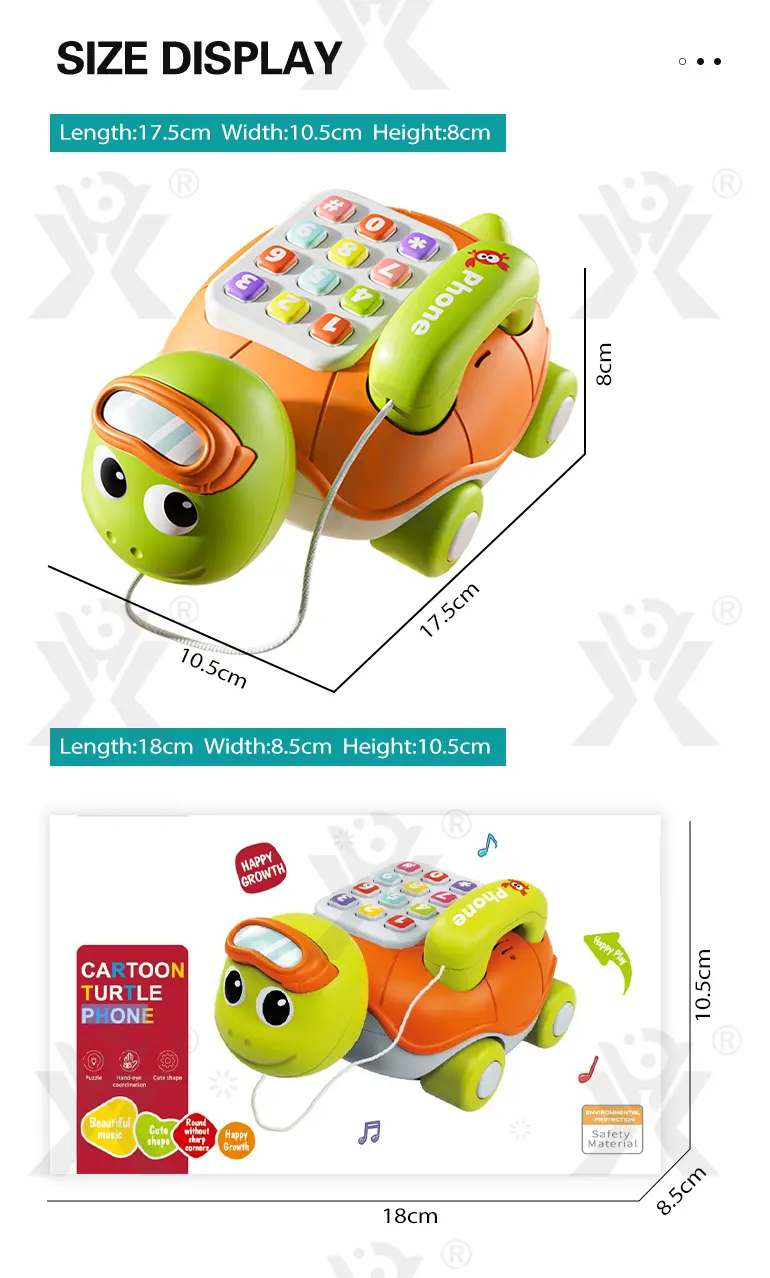 Cartoon Turtle Pull String Phone Toy · TV10068 · detail image 8 of 8