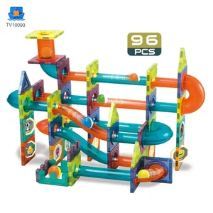 Magnetic Tiles Marble Run, 3D Magnetic Building Blocks Set Race Track Toy for Kids