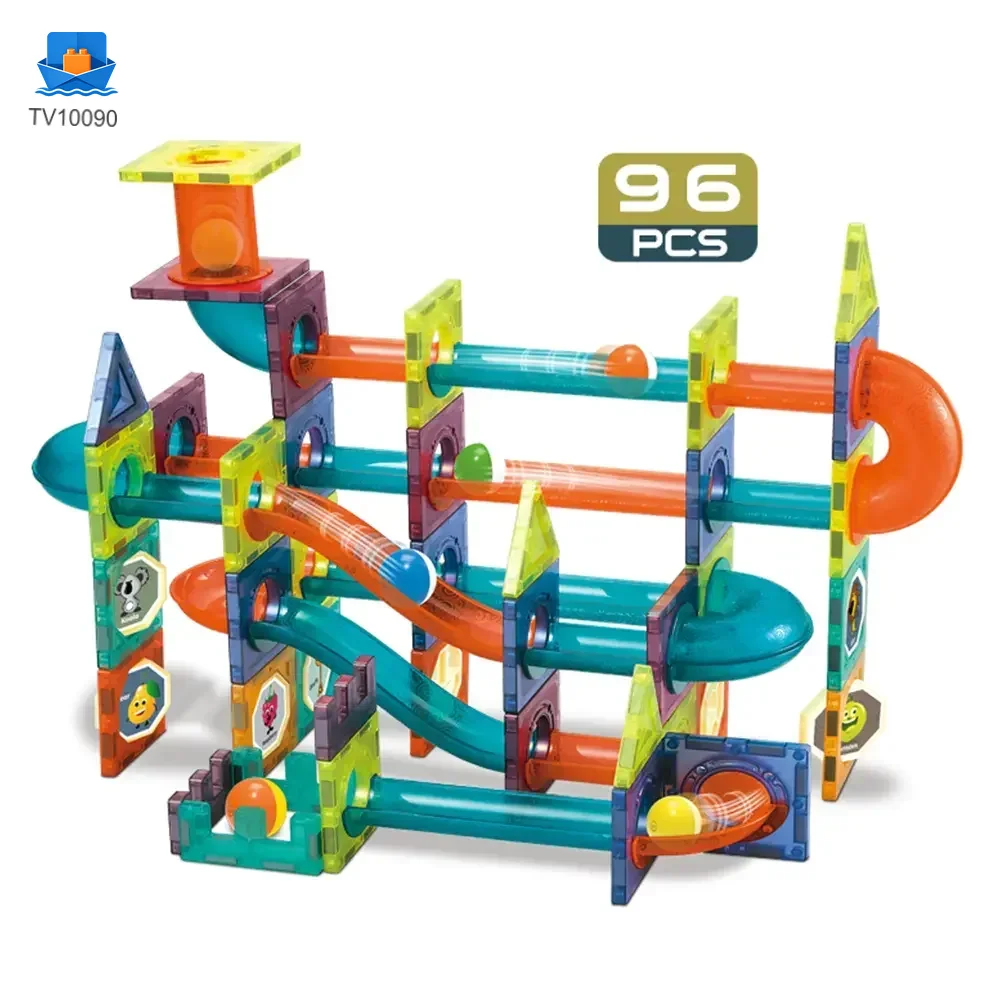 Magnetic Tiles Marble Run, 3D Magnetic Building Blocks Set Race Track Toy for Kids · TV10090 · product photo 1 of 5