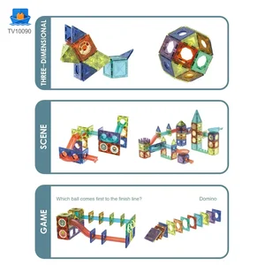 Magnetic Tiles Marble Run, 3D Magnetic Building Blocks Set Race Track Toy for Kids · TV10090 · product photo 3 of 5