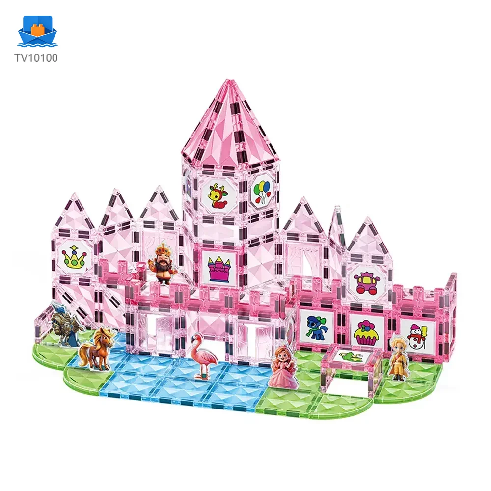 Pink Princess Castle Magnetic Tiles Building Blocks · TV10100 · product photo 1 of 7