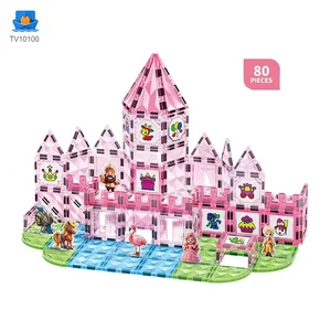 Pink Princess Castle Magnetic Tiles Building Blocks · TV10100 · product photo 2 of 7