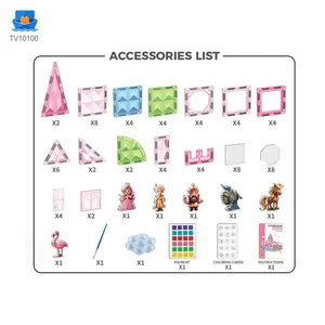 Pink Princess Castle Magnetic Tiles Building Blocks · TV10100 · product photo 5 of 7