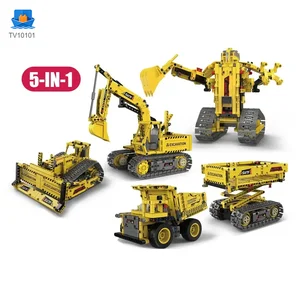 5-in-1 Engineering Building Set With RC & APP, STEM Educational Toy