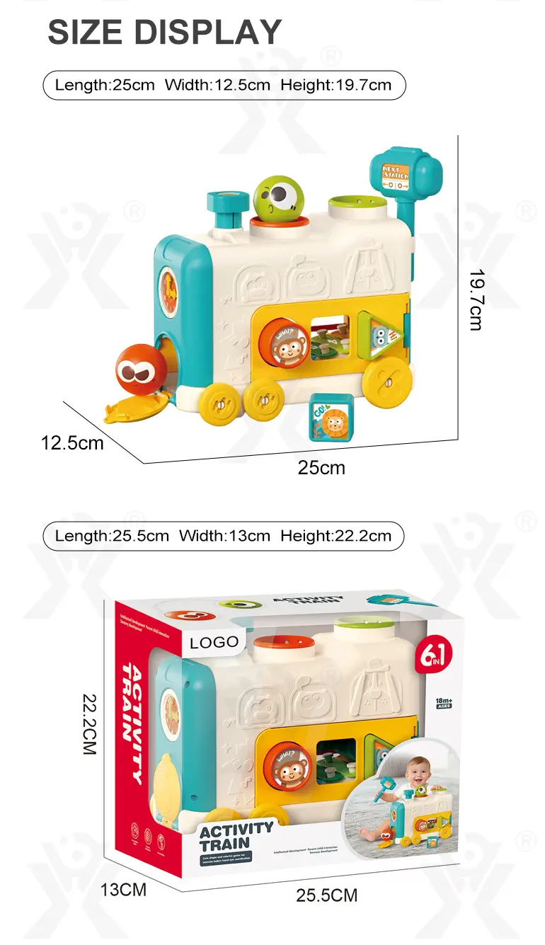 6-in-1 Multi-Function Activity Train Toy, Baby Montessori Sensory · TV10046 · detail image 10 of 10