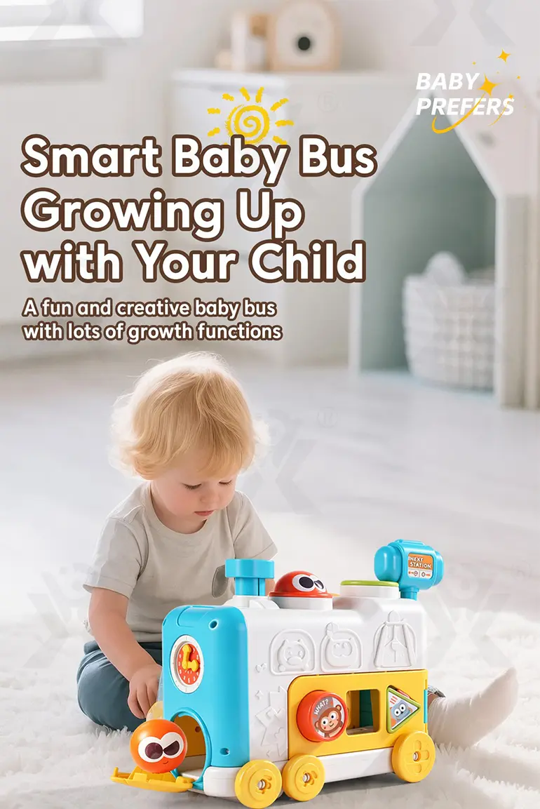 6-in-1 Multi-Function Activity Train Toy, Baby Montessori Sensory · TV10046 · detail image 2 of 10