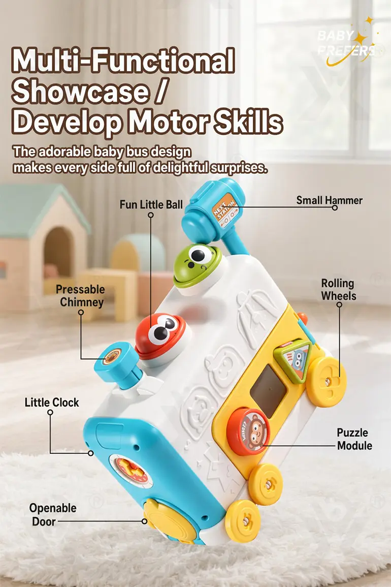 6-in-1 Multi-Function Activity Train Toy, Baby Montessori Sensory · TV10046 · detail image 3 of 10