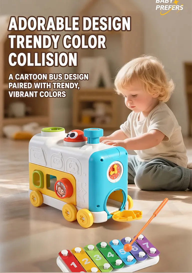 6-in-1 Multi-Function Activity Train Toy, Baby Montessori Sensory · TV10046 · detail image 5 of 10