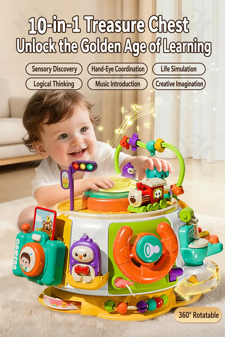 10-in-1 Activity Cube Toys, Educational Rotating Activity Busy Box Toy · TV10045 · detail image 1 of 6