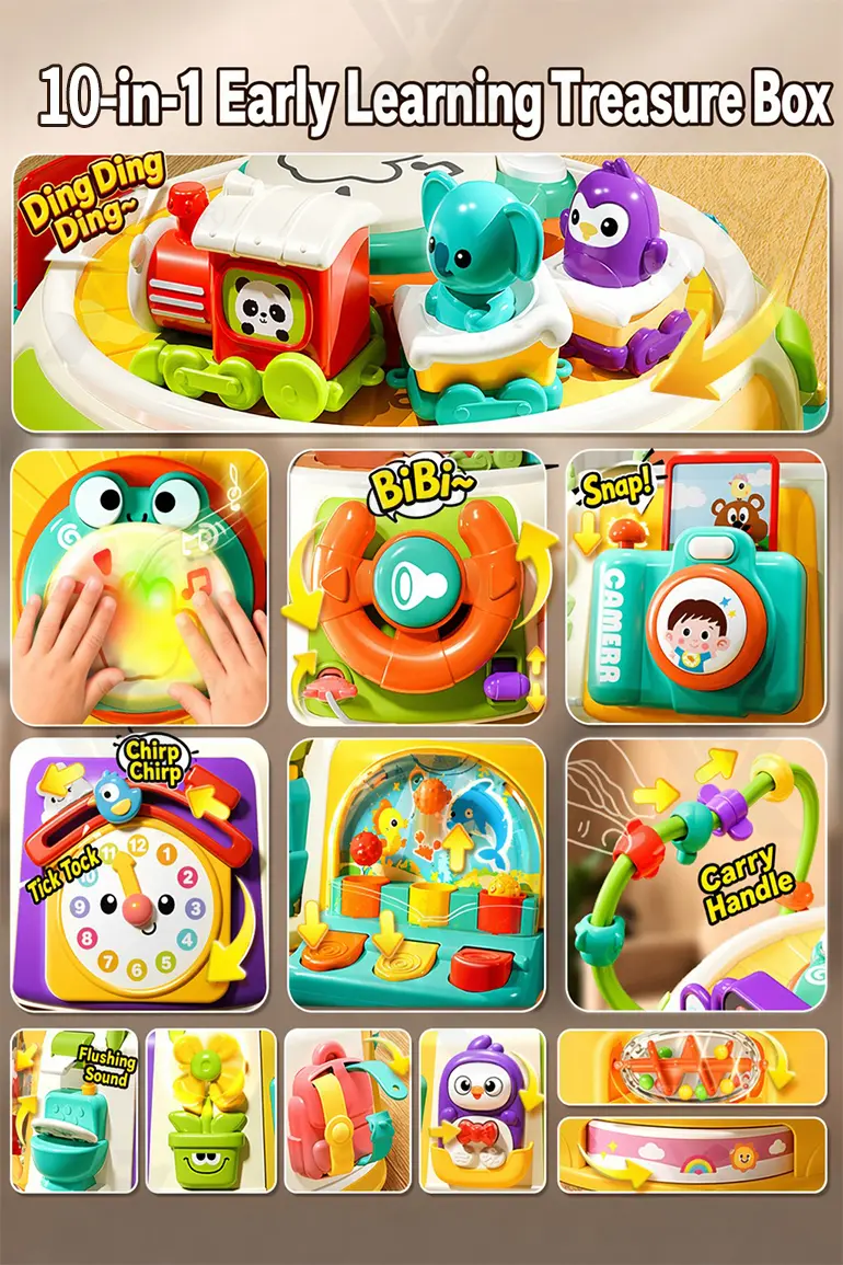 10-in-1 Activity Cube Toys, Educational Rotating Activity Busy Box Toy · TV10045 · detail image 2 of 6