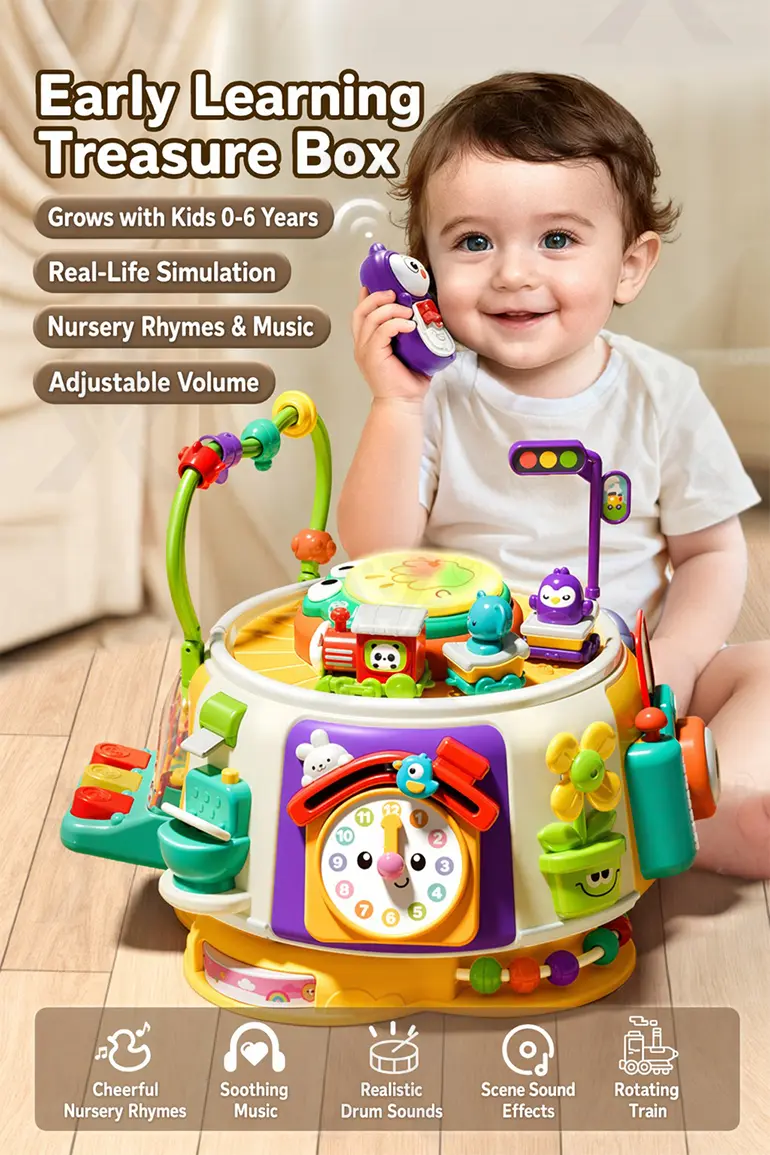 10-in-1 Activity Cube Toys, Educational Rotating Activity Busy Box Toy · TV10045 · detail image 3 of 6