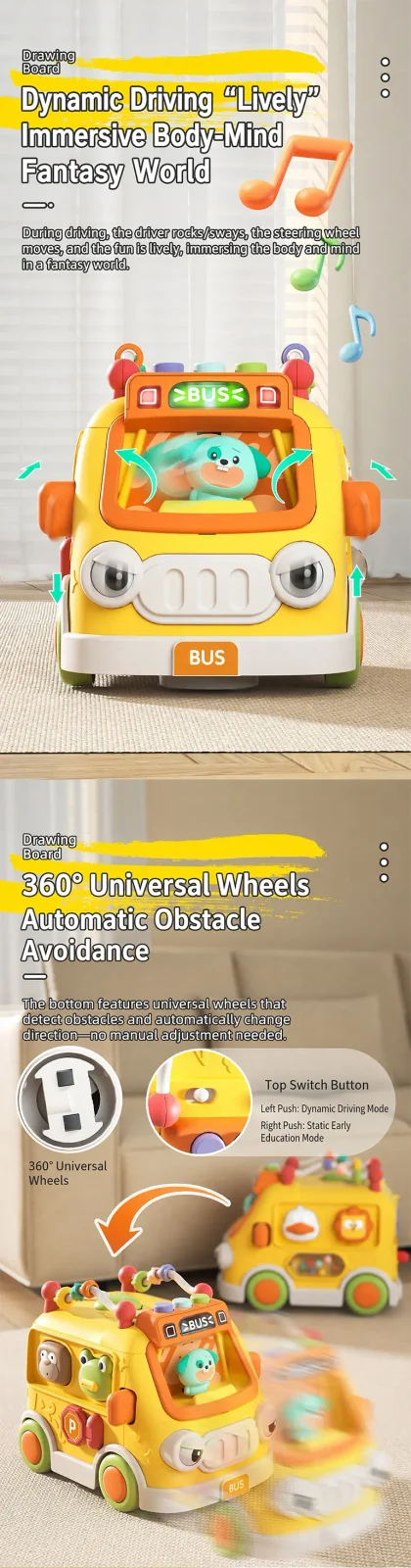 Activity Shape Sorting Bus, Educational Baby Musical Toy · TV10042 · detail image 2 of 9
