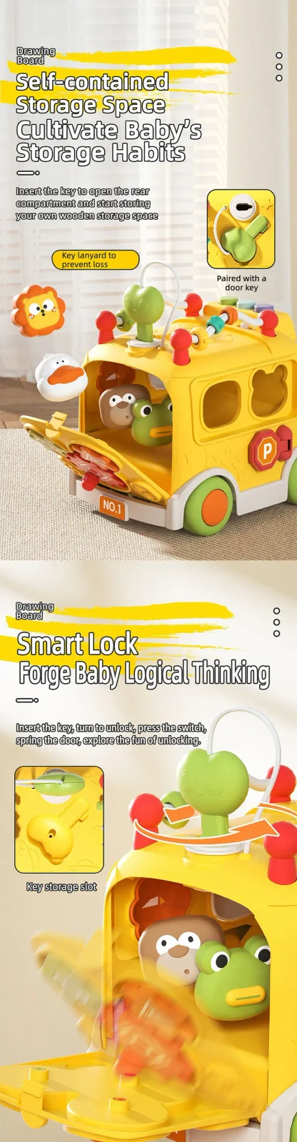 Activity Shape Sorting Bus, Educational Baby Musical Toy · TV10042 · detail image 4 of 9