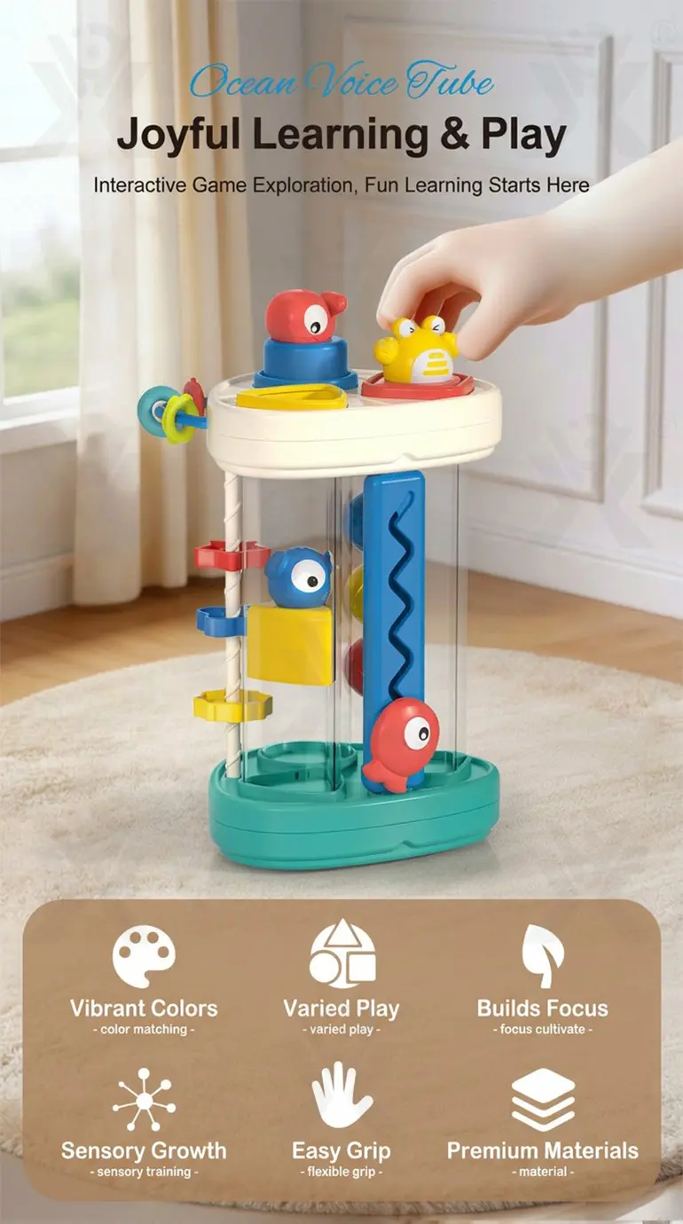 Multifunctional Baby Shape Sorter Hooty Sound Tube Toy · TV10038 · detail image 1 of 9