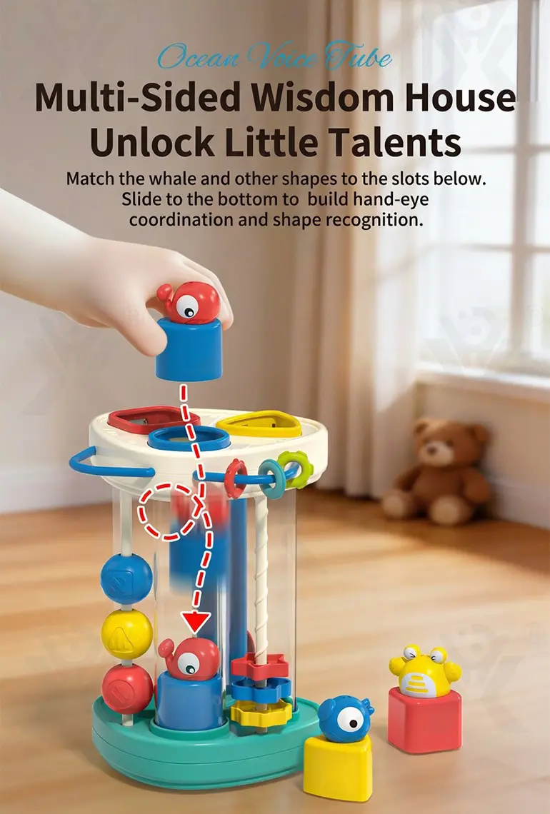 Multifunctional Baby Shape Sorter Hooty Sound Tube Toy · TV10038 · detail image 2 of 9