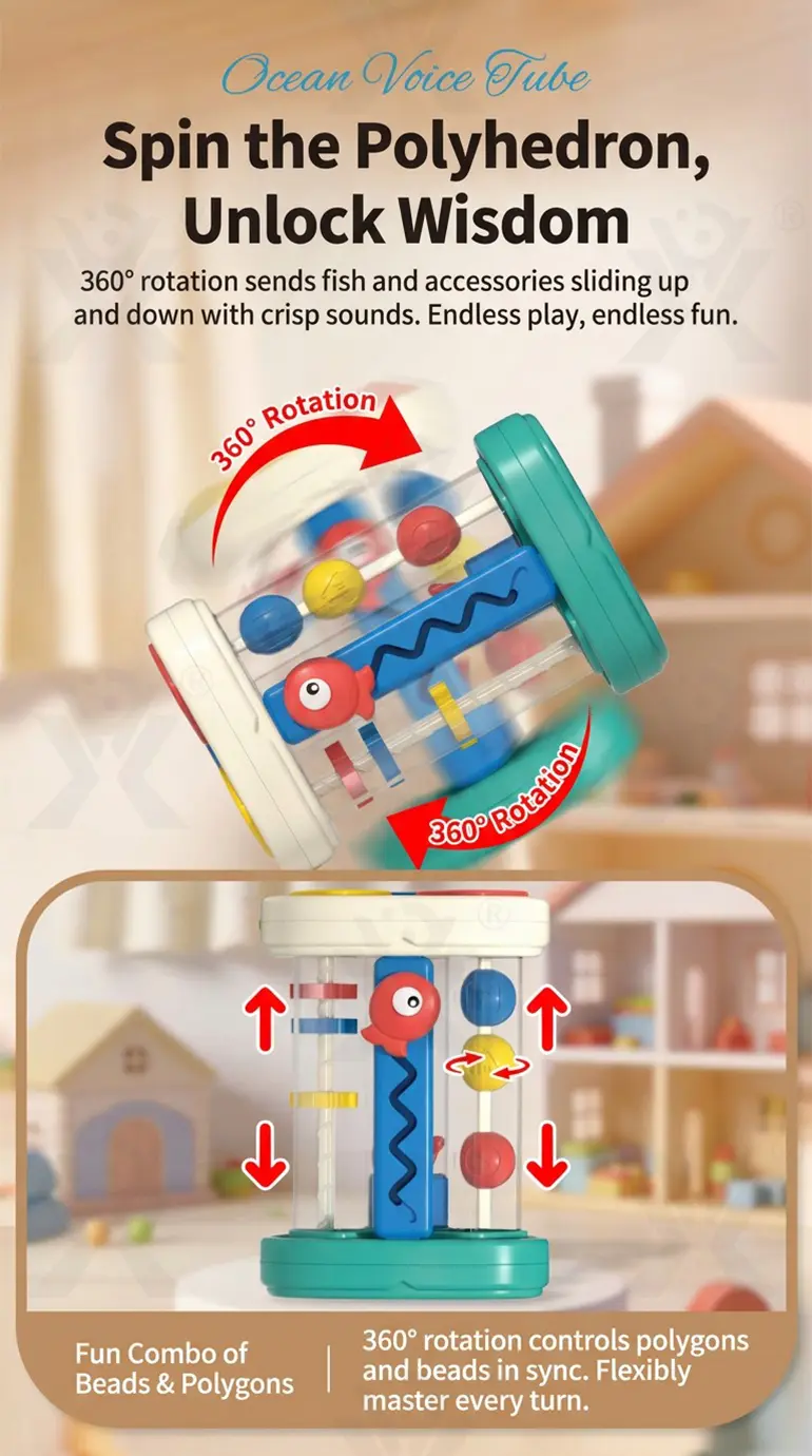 Multifunctional Baby Shape Sorter Hooty Sound Tube Toy · TV10038 · detail image 3 of 9