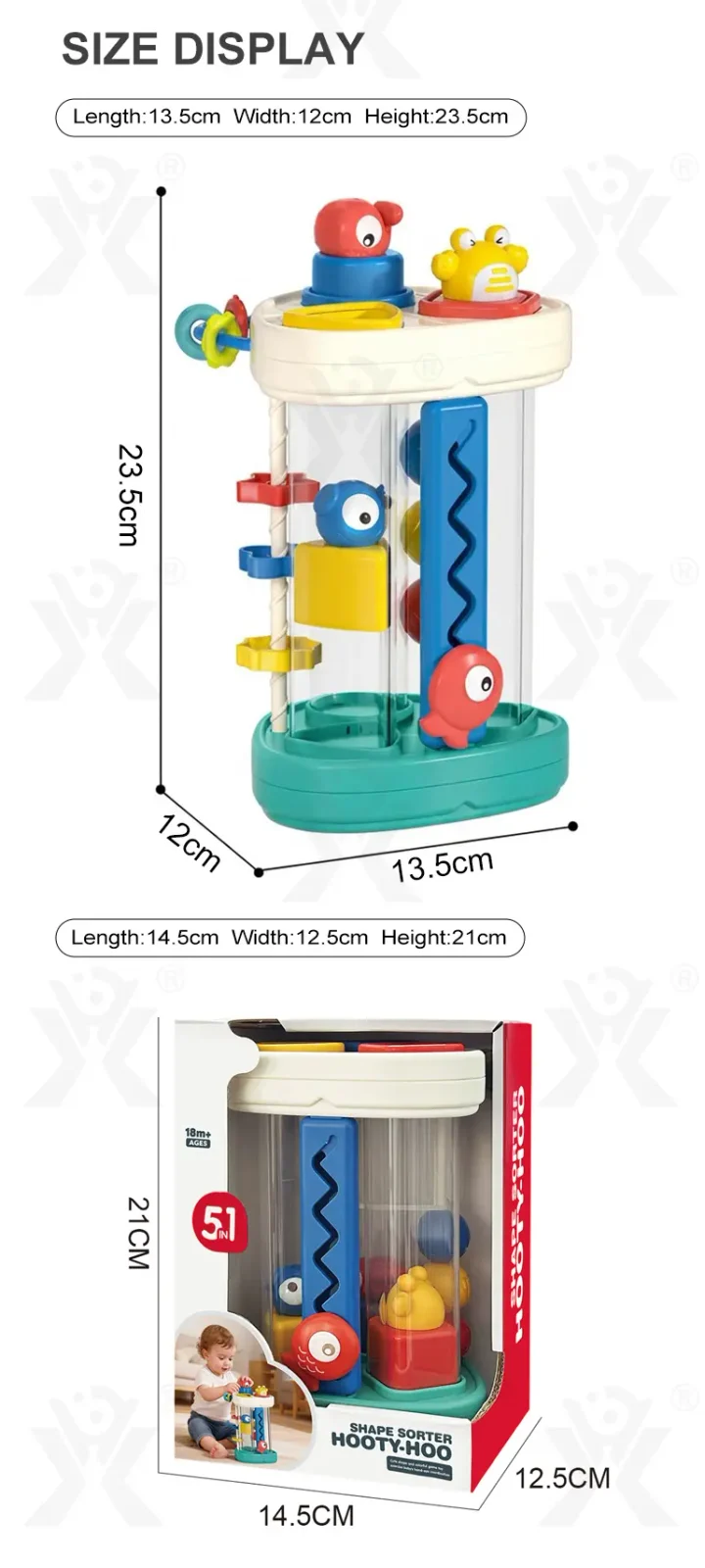 Multifunctional Baby Shape Sorter Hooty Sound Tube Toy · TV10038 · detail image 9 of 9