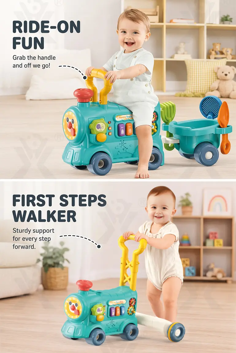 Multifunctional Baby Steam Walker Train Toy, 5-in-1 Activity Ride Toy · TV10044 · detail image 4 of 8