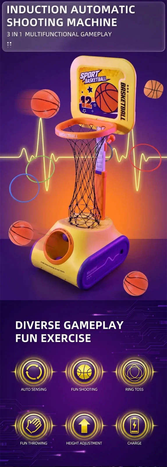 Basketball Shooting Machine Toy Supplies · TV10034 · detail image 1 of 9